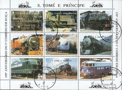 Produktbild von Briefmarken Sao Tome e Principe 1997 Mi 1730-1738 Kleinbogen (kompl.Ausg.) gestempelt Schweizerische Eisenbahn