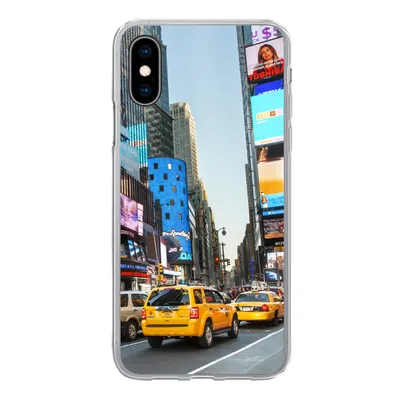 Produktbild von MuchoWow® Handyhülle Schutzhülle Hülle für iPhone X New York - Taxi - Gelb Silikon Softcase Handy Hülle - Handyhülle