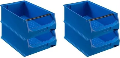 Produktbild von SuperSparSet 4x Blaue Sichtlagerbox 5.1 mit Griffstange | HxBxT 20x30x50cm | 21,8 Liter | Sichtlagerbehälter, Sichtlagerkasten, Sichtlagerkastensortiment, Sortierbehälter
