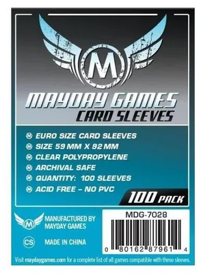 Imagen del producto de Mayday Games: 100 Bustine EURO (59 x 92 mm) (MDG7028) (Edición italiana) – Fundas protectoras – Mayday Games – 5+