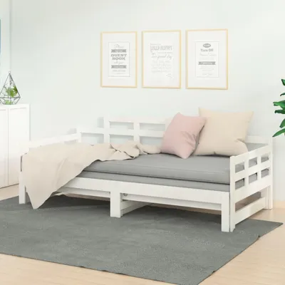 Zdjęcie produktu dla VidaXL 820343, sofa rozkładana, Biały, Drewno sosnowe, 2035 mm, 960 mm, 760 mm
