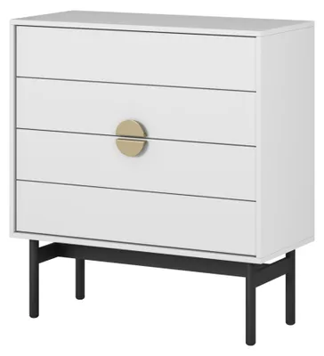 Obrázek produktu pro Selsey Stoon II – Komoda se 4 zásuvkami, bílá, 85 cm