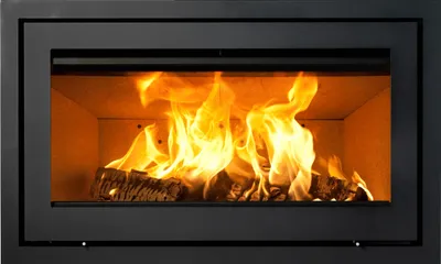 Produktbild von Lotus H570 W Kamineinsatz Schwarz / Scharniere rechts