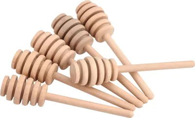 Zdjęcie produktu dla 50 sztuk / zestaw Drewniany słoik do miodu z dżemem do użytku domowego Dozowanie Zbieranie Mieszanie Drążek 10,5 cm