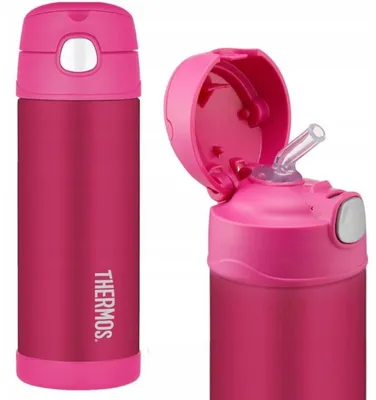 Produktbild von Thermos FUNtainer Kinder-Thermoskanne mit Strohhalm, 470ml, Pink