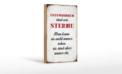Produktbild von Holzschild Spruch 12x18cm Freundinnen sind wie Sterne