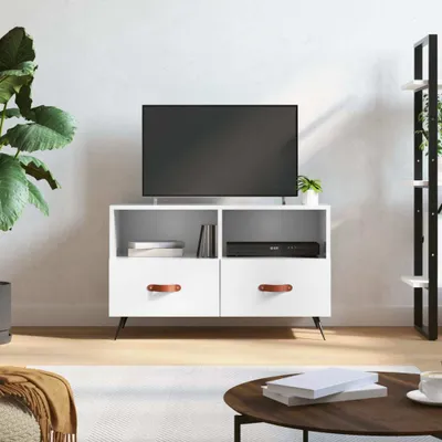 Produktbild von The Living Store TV-Schrank Hochglanz-Weiß 80x36x50 cm Holzwerkstoff