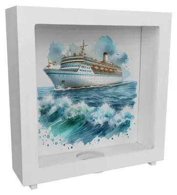 Produktbild von Kreuzfahrtschiff Rahmen Spardose aus Holz