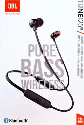 Zdjęcie produktu dla JBL Tune 125, Bezprzewodowy, Połączenia/muzyka, 20 - 20000 Hz, 16,2 g, Zestaw słuchawkowy, Czarny