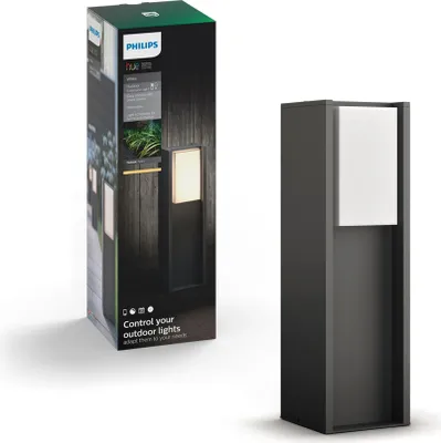 Produktbild von Philips Hue LED Sockelleuchte Turaco für den Aussenbereich, dimmbar, warmweißes Licht 1647393PO