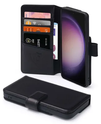 Productafbeelding van MobyDefend Hoesje - Geschikt voor Samsung Galaxy S23  - Luxe Leren  Wallet Bookcase - Zwart