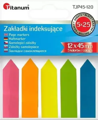 Produktbild von Leuchtende Registerstreifen 12 x 45 mm, 5 x 25 Blatt – Titanum