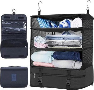 Produktbild von Opvouwbare Reiseorganizer 2-teilig - schwarz - für Koffer und Reisegepäck