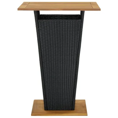 Immagine prodotto di vidaXL Tavolo da bar nero 80x80x110 cm in poly rattan e legno massiccio di acacia