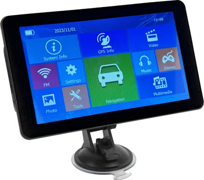 Obrázok produktu pre 9-palcová GPS navigácia do auta s veľkým POI hlasovým navádzaním, dotykovou obrazovkou 800 × 480, prenosná s mapou Európy pre nákladné vozidlá