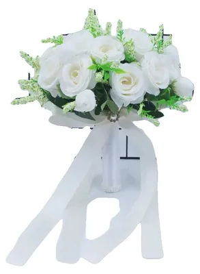 Productafbeelding van Hochzeitsstrauß, Seidenrosen, handgefertigte Accessoires, WEISS