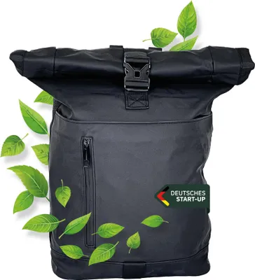 Produktbild von FELSKRAFT MK1 Rolltop Rucksack | Wasserdichter Laptop Rucksack | Rollrucksack, Reiserucksack, Tagesrucksack, Schulrucksack - Farbe: Schwarz