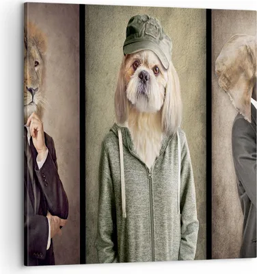 Produktbild von Bild auf Leinwand - Leinwandbild - Tier Abstraktion - 60x60cm - Wand Bild - Wanddeko - Wandbilder - Leinwanddruck - Bilder - Kunstdruck - Wanddekoration - Leinwand bilder - Wandkunst - AC60x60-4089