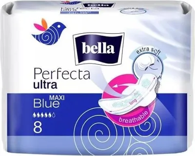 Zdjęcie produktu dla Podpaski Bella Perfecta, Ultra Maxi Blue, 8 sztuk