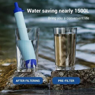 Produktbild von Persönliches Outdoor-Wasserfilter, tragbares Filter für Wandern, Camping, Reisen, Hiking und Notfallsituationen, geeignet für Überleben und Outdoor-Aktivitäten.