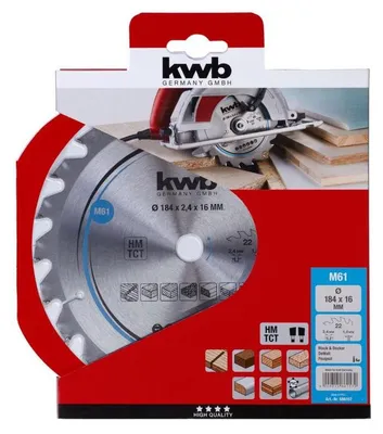 Imagen del producto de kwb 586157: Disco de sierra circular de metal duro, 184 x 16 mm, 1 unidad