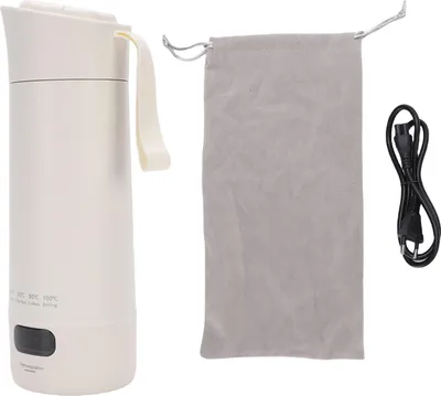 Obrázok produktu pre Cestovný rýchlovarný kanvica, 300 W, 400 ml, nerezová oceľ, rýchle nahriatie za 3 minúty, prenosný malý ohrievač vody s displejom pre vonkajšie použitie, EU-S