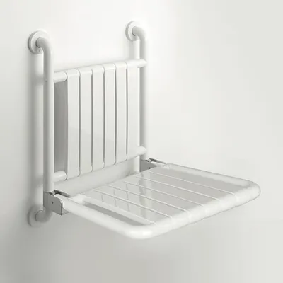 Produktbild von pba 01 Duschsitz, klappbar 536x550x680mm mit Rückenlehne, aus Nylon
