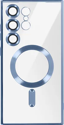 Imagen del producto de Avizar, funda de silicona para Samsung S24 Ultra con borde cromado, color azul