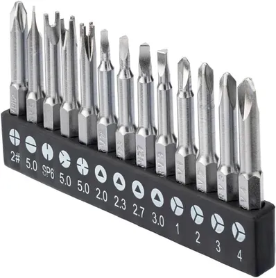 Imagen del producto de Juego de puntas para destornilladores, 13 piezas, 50 mm, magnéticas, para trabajos de atornillado de precisión