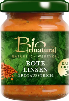 Zdjęcie produktu dla Organiczna pasta z czerwonej soczewicy rinatura, 125 g