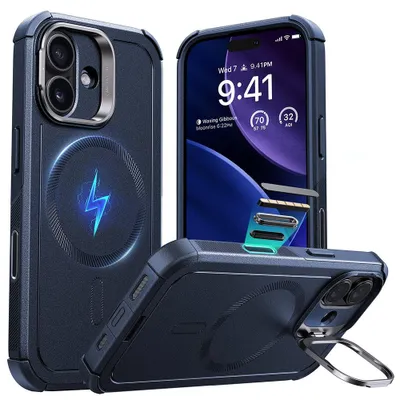 Produktbild von ESR - Cyber Armor Kickstand Schutzhülle für iPhone 17 – blau