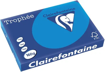 Produktbild von Clairefontaine Trophee Papier 1015C Karibikblau 160g/m² DIN-A3 - 250 Blatt