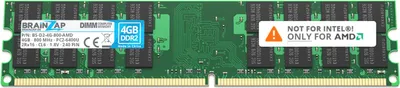 Produktbild von BRAINZAP 4GB DDR2 RAM DIMM PC2-6400U 2Rx16 800 MHz 1.8V CL6 AMD PC Arbeitsspeicher