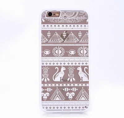 Immagine prodotto di Custodia protettiva con motivo mandala per Samsung Galaxy S7 Edge, design elegante, cover con decorazioni di simboli egizi, disponibile in bianco