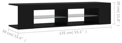 Produktbild von vidaXL TV-Schrank mit LED-Leuchten Schwarz 135x39x30 cm