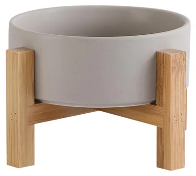 Imagen del producto de Cuenco elevado para comida de gato de cerámica, con soporte, de 400 ml, antideslizante, para gatos y perros pequeños