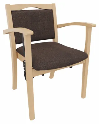 Produktbild von Seniorenstuhl Alexander mit Aufstehhilfe – Pflegestuhl mit Aufstehhilfe und Armlehnen – 47cm Sitzhöhe.Stoffbezug:Kunstleder Soft Schwarz,Bodengleiter:Kunststoff Weiss
