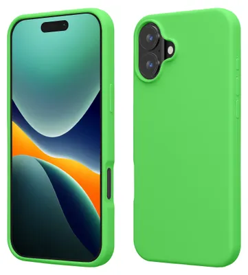Produktbild von kwmobile Handyhülle für iPhone 16 Hülle, für iPhone 16 Case - Hülle Silikon - kabelloses Laden - Limettengrün
