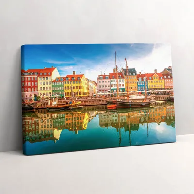 Produktbild von Stadt am Wasser – Leinwandbild Wandbild – 60x40 cm – Leinwandbilder – Wandbilder – Schlafzimmer – Flur