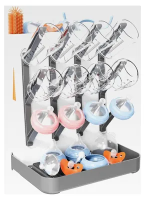 Produktbild von Babyflaschen-Trockenständer mit Abtropfschale, BPA-frei, platzsparender Flaschentrockner