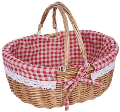 Produktbild von Picknickkorb, Korbmöbel aus Rattan, geflochten, für Camping, Wandern, Hochzeiten