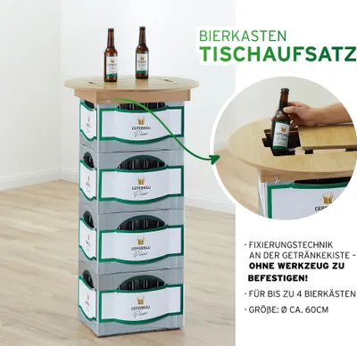Produktbild von Bierkasten Tischaufsatz, 60cmD