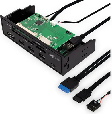 Image de Logilink USB HUB 3.0 mit 6-fach Kartenleser schwarz