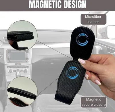 Image de 2 porte-lunettes universels pour voiture avec porte-cartes, noir
