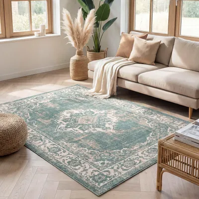 Zdjęcie produktu dla Volero - Dywan Vintage - Spring Medaillon Zielony/Kremowy - 140x200 cm
