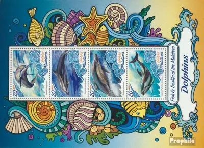 Produktbild von Briefmarken Malediven 2016 Mi 6678-6681 Kleinbogen (kompl. Ausg.) postfrisch Delfine