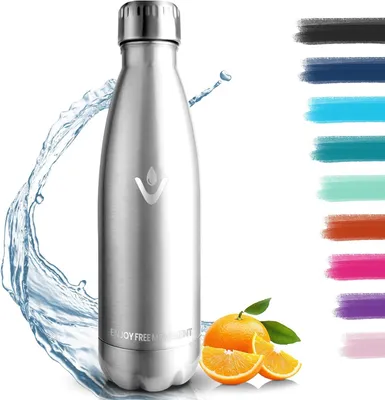 Produktbild von Thermosflasche 500 ml, doppelwandig, Edelstahl, auslaufsicher, hält 12 Stunden warm, 24 Stunden kalt, für
