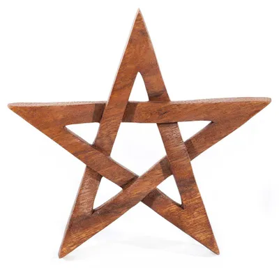 Produktbild von Wandschmuck Pentagramm Holz klein Wandbild Fünfstern Drudenfuß Wanddek