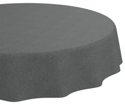 Produktbild von Tischdecke 140x140cm Rund Grau DanceDirty abwaschbar Leinenoptik wetterfest Falschuni Modern Schnittkante