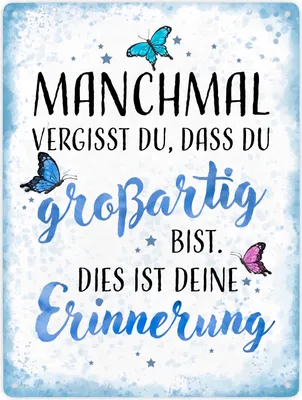 Produktbild von Schmetterlinge Metallschild XXL in 28x38 cm Manchmal vergisst du dass du